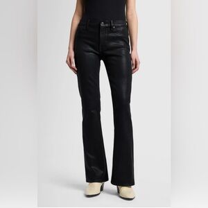 7 For All Mankind Coated Split Mini Flare Jeans